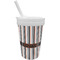 Gray Stripes Sippy Cup with Straw (Personalized)