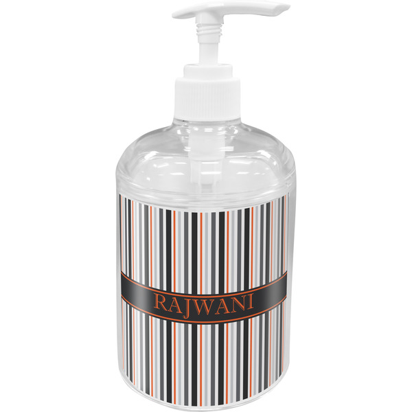 Grey Stripes Soap / Lotion Dispenser (Personalized)