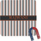 Grey Stripes Square Fridge Magnet (Personalized)