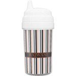 Gray Stripes Toddler Sippy Cup (Personalized)