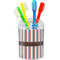 Gray Stripes Toothbrush Holder (Personalized)