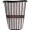 Gray Stripes Waste Basket - Single Sided (Black) (Personalized)