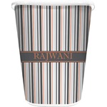 Gray Stripes Waste Basket (Personalized)