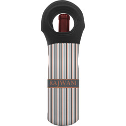 Gray Stripes Wine Tote Bag (Personalized)