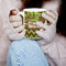 Green & Brown Toile & Chevron 11oz Coffee Mug - LIFESTYLE