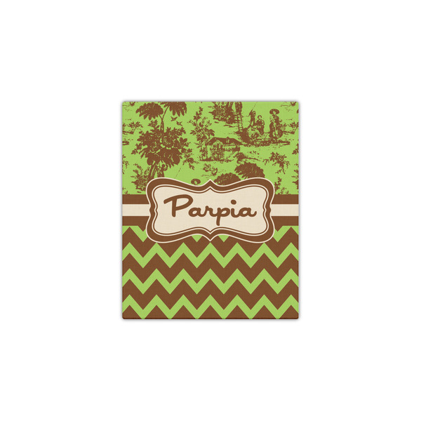 Green & Brown Toile & Chevron 11x14 - Canvas Print - Front View