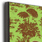 Green & Brown Toile & Chevron 11x14 Wood Print - Closeup