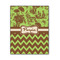 Green & Brown Toile & Chevron Wood Print - 11x14 (Personalized)