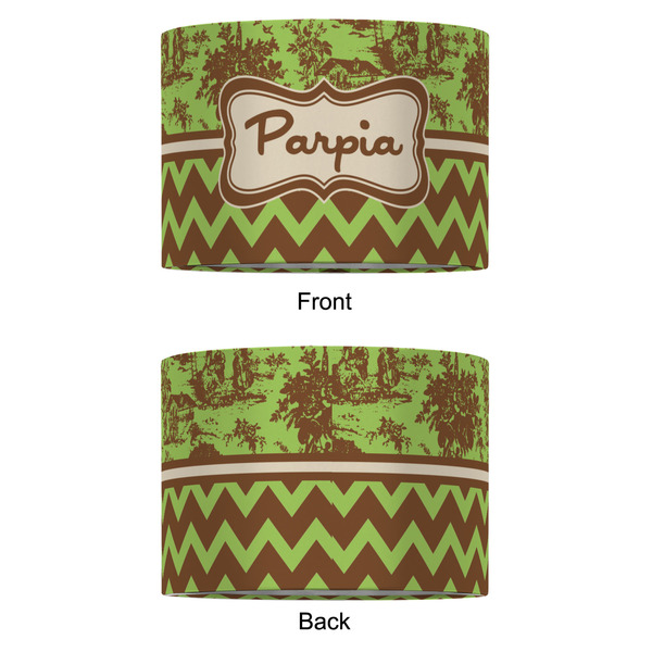 Green & Brown Toile & Chevron 12" Drum Lampshade - APPROVAL (Fabric)