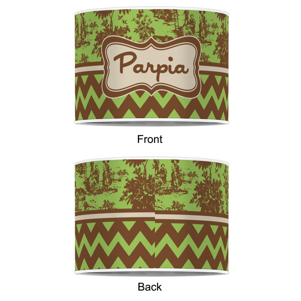 Green & Brown Toile & Chevron 12" Drum Lampshade - APPROVAL (Poly Film)