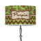 Green & Brown Toile & Chevron 12" Drum Lampshade - ON STAND (Poly Film)