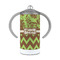 Green & Brown Toile & Chevron 12 oz Stainless Steel Sippy Cups - FRONT