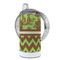 Green & Brown Toile & Chevron 12 oz Stainless Steel Sippy Cups - FULL (back angle)