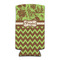 Green & Brown Toile & Chevron Can Cooler (tall 12 oz) (Personalized)
