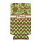 Green & Brown Toile & Chevron 12oz Tall Can Sleeve - Set of 4 - FRONT