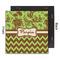 Green & Brown Toile & Chevron 12x12 Wood Print - Front & Back View