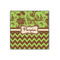 Green & Brown Toile & Chevron 12x12 Wood Print - Front View