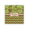 Green & Brown Toile & Chevron Wood Print - 12x12 (Personalized)