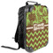 Green & Brown Toile & Chevron Kids Hard Shell Backpack (Personalized)