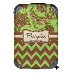 Green & Brown Toile & Chevron Kids Hard Shell Backpack (Personalized)