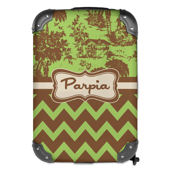 Green & Brown Toile & Chevron 13" Hard Shell Backpacks - FRONT