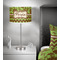 Green & Brown Toile & Chevron 13 inch drum lamp shade - in room