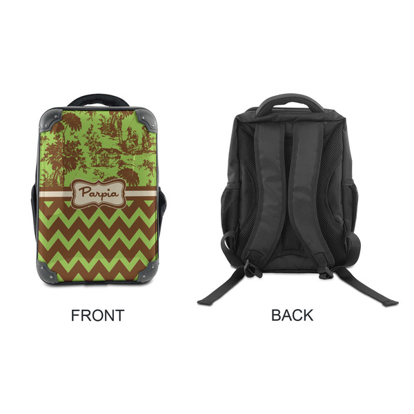 Green & Brown Toile & Chevron 15" Backpack - APPROVAL