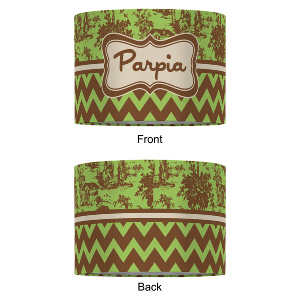 Green & Brown Toile & Chevron 16" Drum Lampshade - APPROVAL (Fabric)