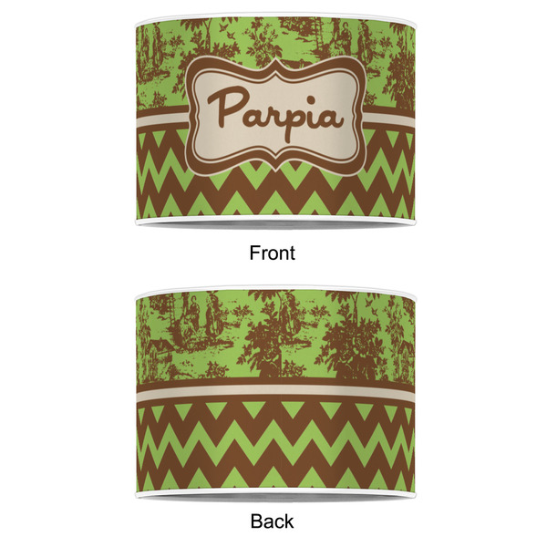 Green & Brown Toile & Chevron 16" Drum Lampshade - APPROVAL (Poly Film)