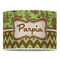 Green & Brown Toile & Chevron 16" Drum Lampshade - FRONT (Poly Film)