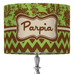 Green & Brown Toile & Chevron 16" Drum Lamp Shade - Fabric (Personalized)