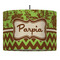 Green & Brown Toile & Chevron Drum Pendant Lamp (Personalized)