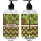 Green & Brown Toile & Chevron 16 oz Plastic Liquid Dispenser (Approval)