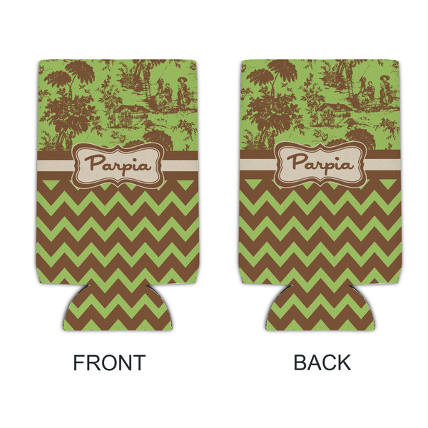 Green & Brown Toile & Chevron 16oz Can Sleeve - APPROVAL