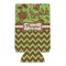 Green & Brown Toile & Chevron 16oz Can Sleeve - FRONT (flat)