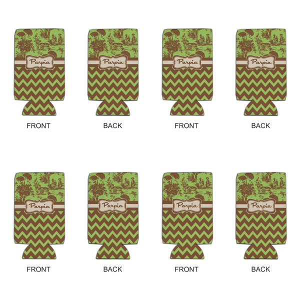 Green & Brown Toile & Chevron 16oz Can Sleeve - Set of 4 - APPROVAL