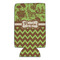 Green & Brown Toile & Chevron 16oz Can Sleeve - Set of 4 - FRONT