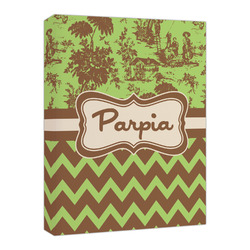 Green & Brown Toile & Chevron Canvas Print - 16x20 (Personalized)