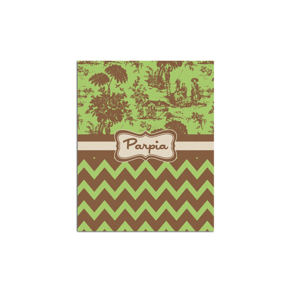 Custom Green & Brown Toile & Chevron Poster - Multiple Sizes (Personalized)