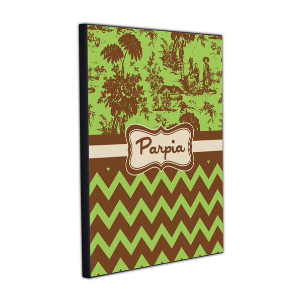 Custom Green & Brown Toile & Chevron Wood Prints (Personalized)