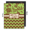Green & Brown Toile & Chevron 16x20 Wood Print - Front & Back View