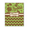 Green & Brown Toile & Chevron Wood Print - 16x20 (Personalized)