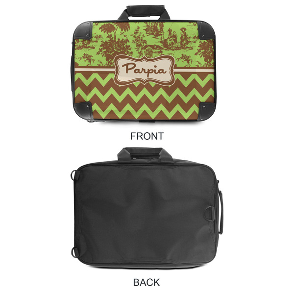 Green & Brown Toile & Chevron 18" Laptop Briefcase - APPROVAL