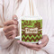 Green & Brown Toile & Chevron 20oz Coffee Mug - LIFESTYLE