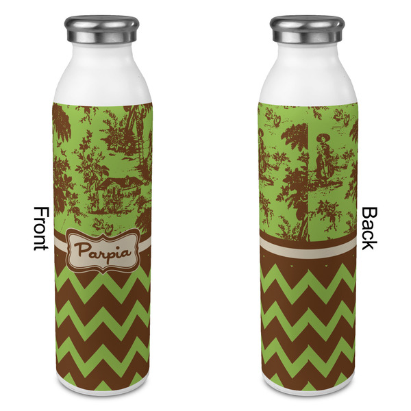 Green & Brown Toile & Chevron 20oz Water Bottles - Full Print - Approval