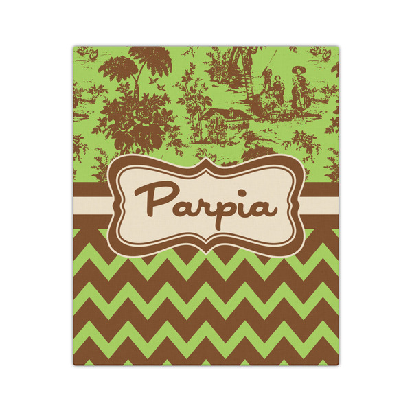 Green & Brown Toile & Chevron 20x24 - Canvas Print - Front View