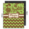 Green & Brown Toile & Chevron 20x24 Wood Print - Front & Back View