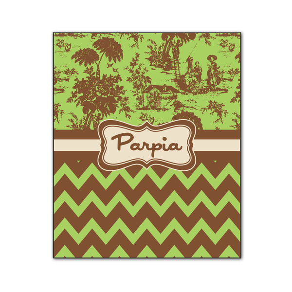 Green & Brown Toile & Chevron 20x24 Wood Print - Front View