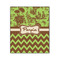 Green & Brown Toile & Chevron Wood Print - 20x24 (Personalized)