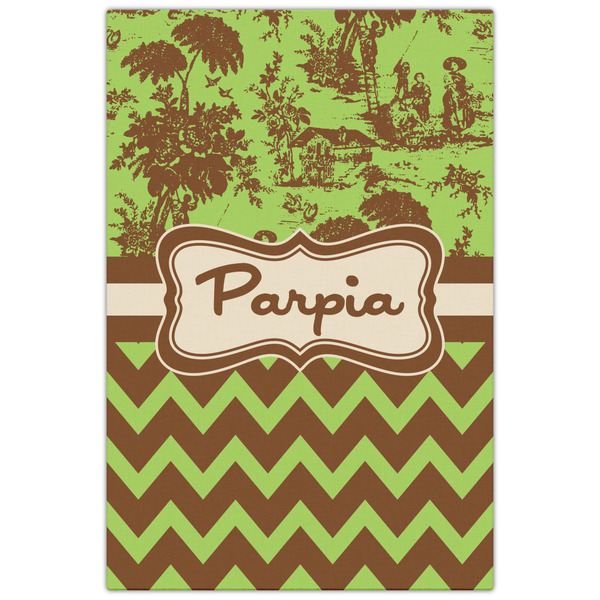 Green & Brown Toile & Chevron 20x30 - Canvas Print - Front View
